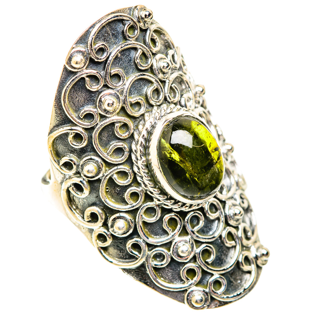 Green Tourmaline Rings handcrafted by Ana Silver Co - RING118889 - Photo 2