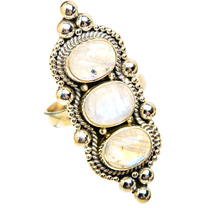 Rainbow Moonstone Rings handcrafted by Ana Silver Co - RING118898 - Photo 2