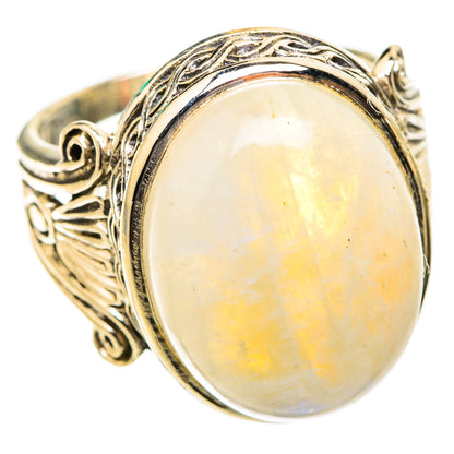 Rainbow Moonstone Rings handcrafted by Ana Silver Co - RING118900 - Photo 2