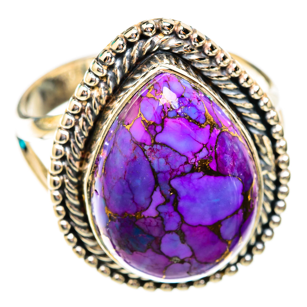 Purple Copper Composite Turquoise Rings handcrafted by Ana Silver Co - RING118924 - Photo 2