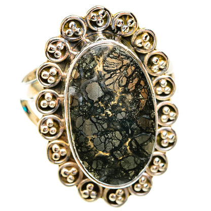 Pyrite Agate Rings handcrafted by Ana Silver Co - RING118926 - Photo 2