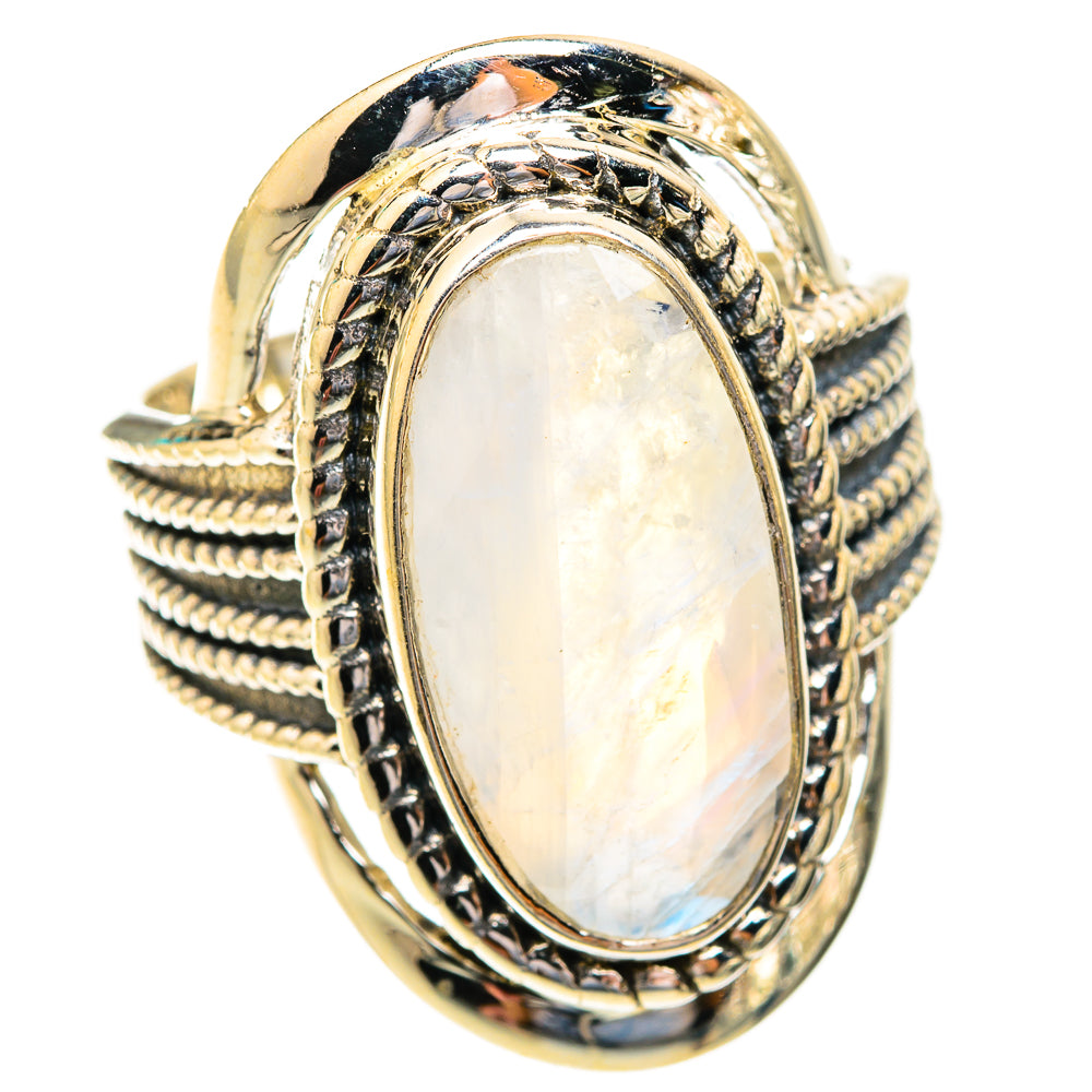 Rainbow Moonstone Rings handcrafted by Ana Silver Co - RING118929 - Photo 2