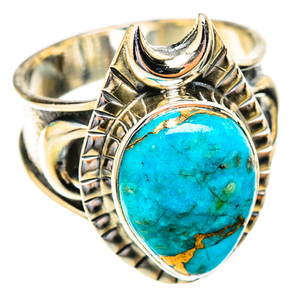 Blue Copper Composite Turquoise Rings handcrafted by Ana Silver Co - RING118932 - Photo 2