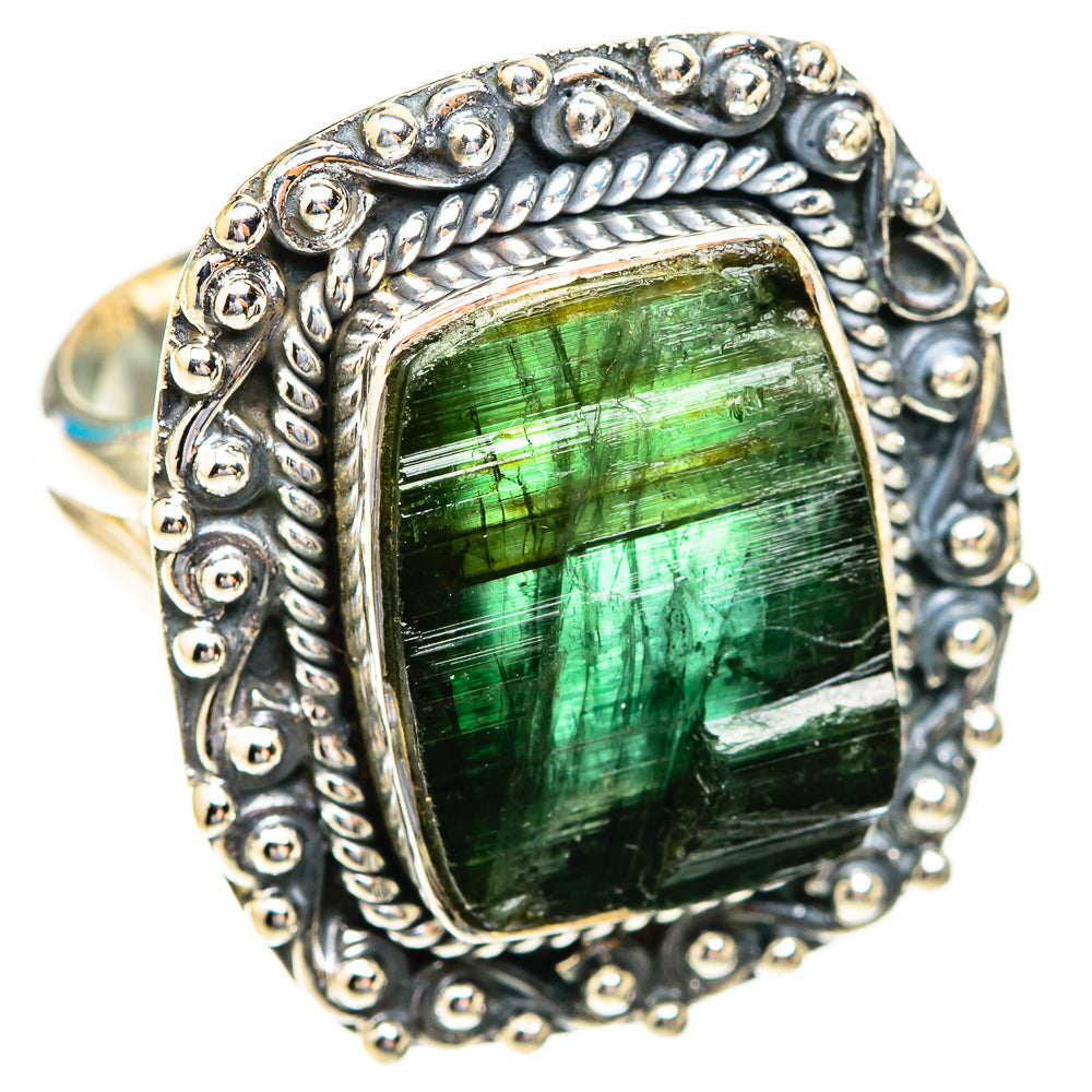 Green Tourmaline Rings handcrafted by Ana Silver Co - RING118937 - Photo 2