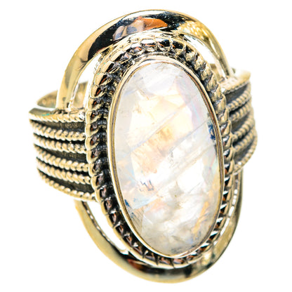 Rainbow Moonstone Rings handcrafted by Ana Silver Co - RING118949 - Photo 2