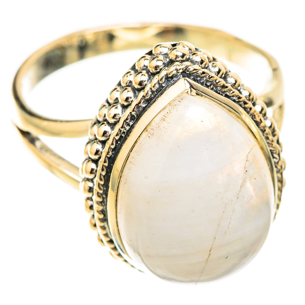 Rainbow Moonstone Rings handcrafted by Ana Silver Co - RING118971 - Photo 2