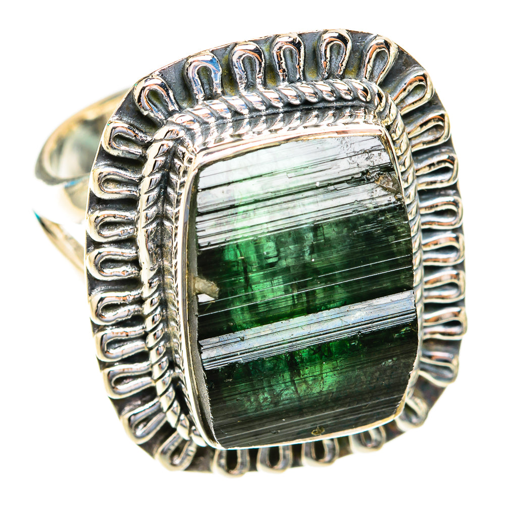 Green Tourmaline Rings handcrafted by Ana Silver Co - RING118980 - Photo 2