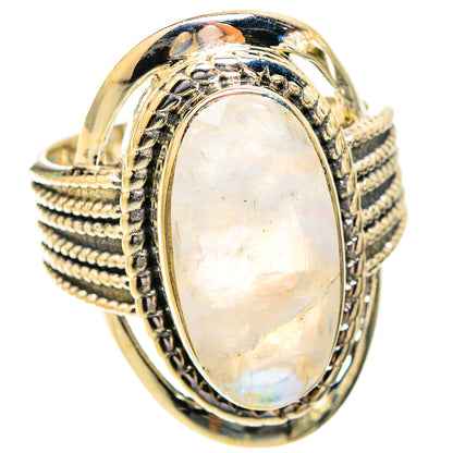 Rainbow Moonstone Rings handcrafted by Ana Silver Co - RING118991 - Photo 2