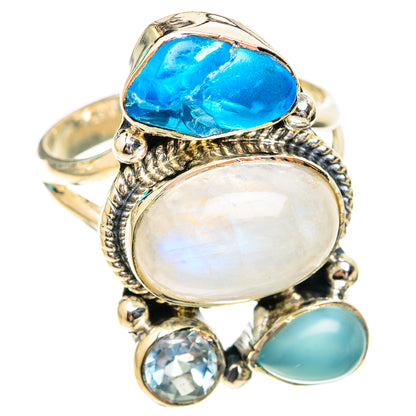 Rainbow Moonstone Rings handcrafted by Ana Silver Co - RING118995 - Photo 2