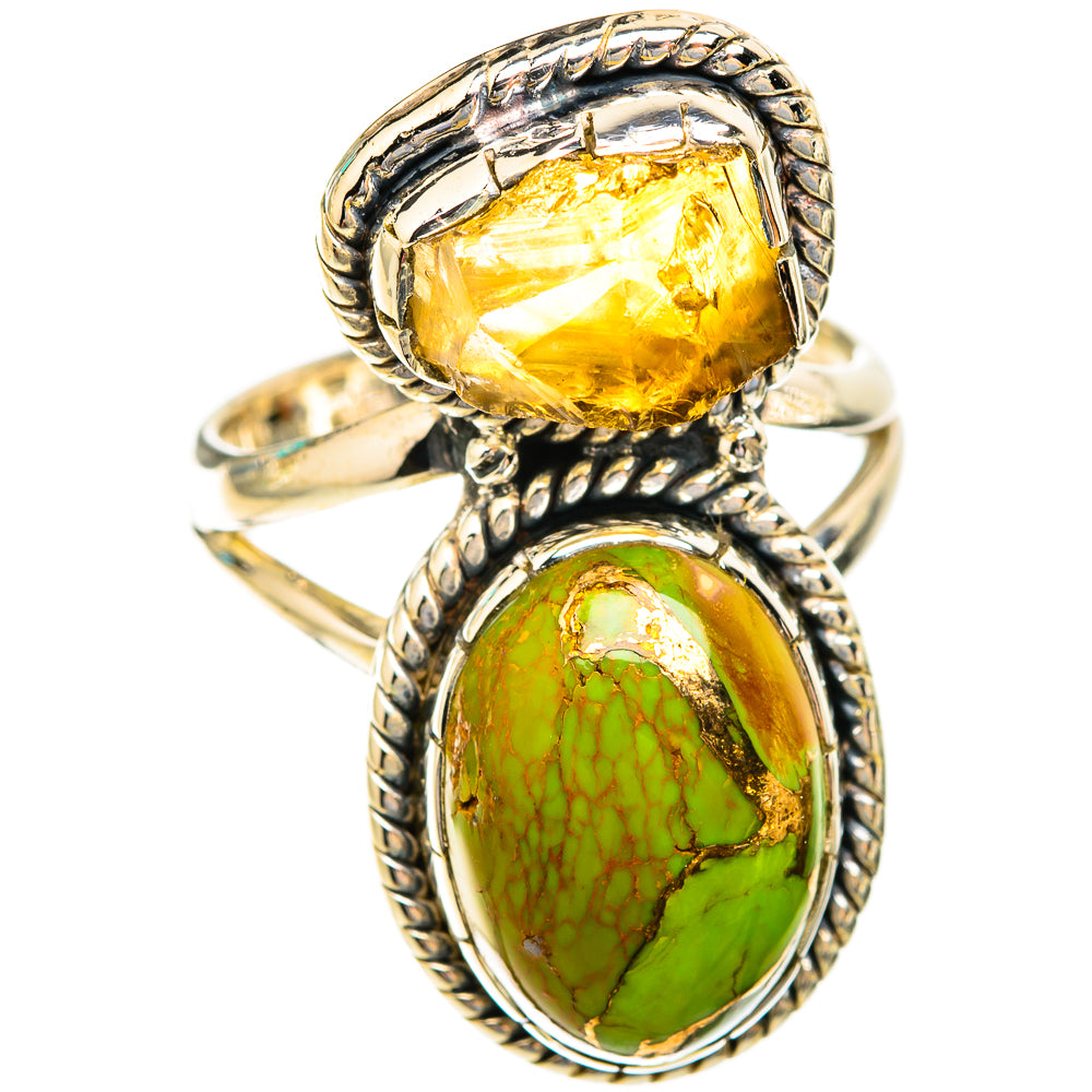 Green Copper Composite Turquoise Rings handcrafted by Ana Silver Co - RING119000 - Photo 2