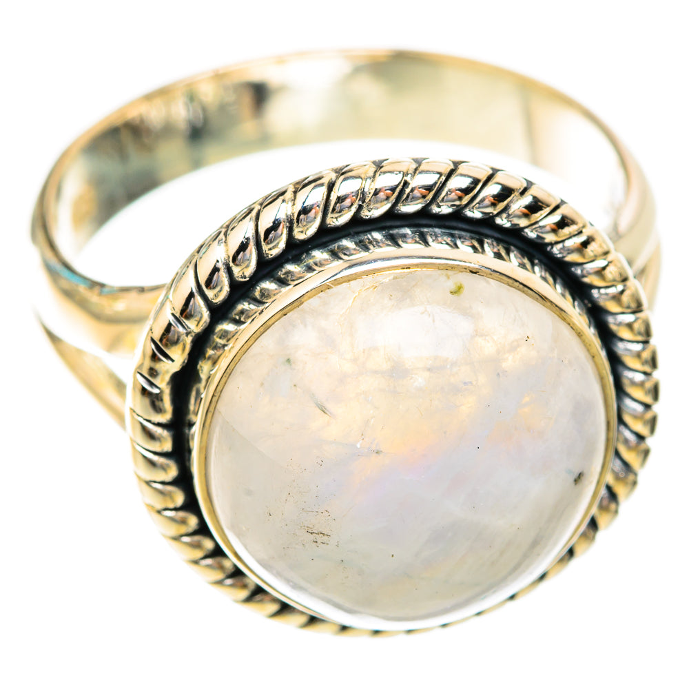 Rainbow Moonstone Rings handcrafted by Ana Silver Co - RING119012 - Photo 2