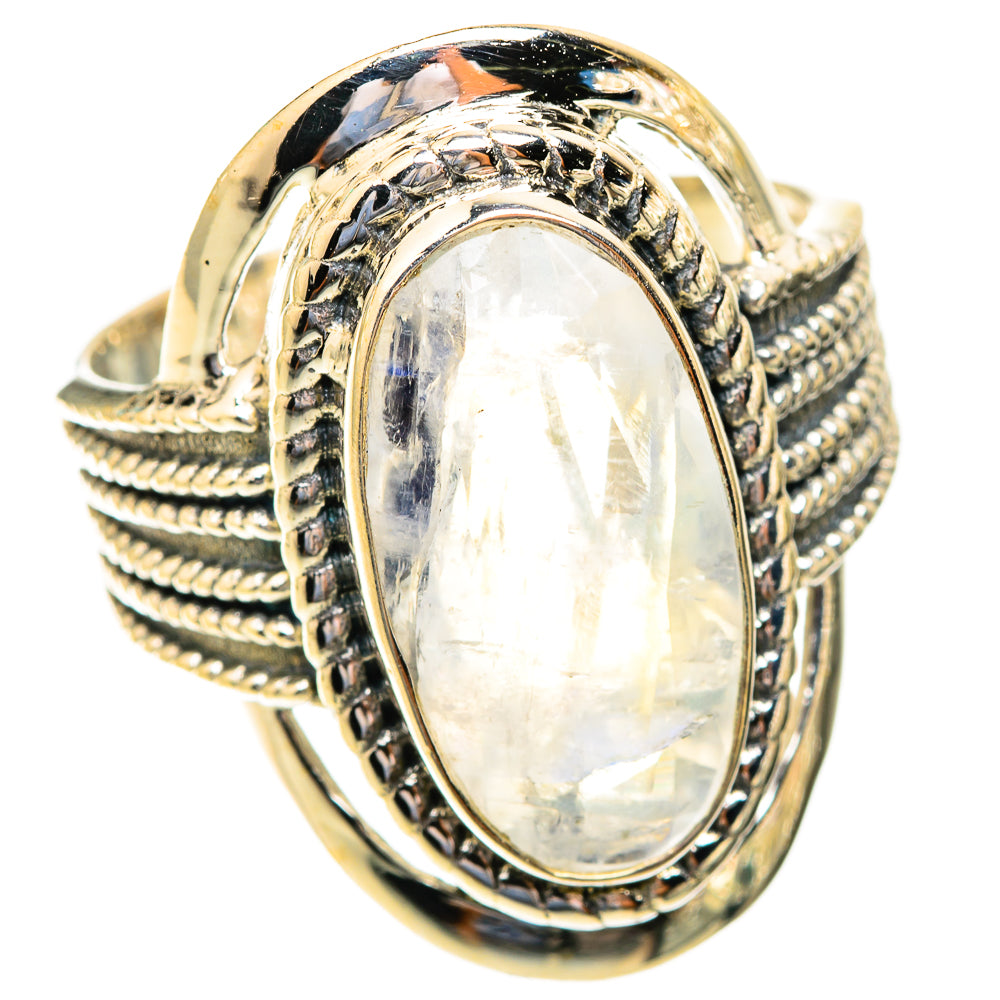 Rainbow Moonstone Rings handcrafted by Ana Silver Co - RING119013 - Photo 2