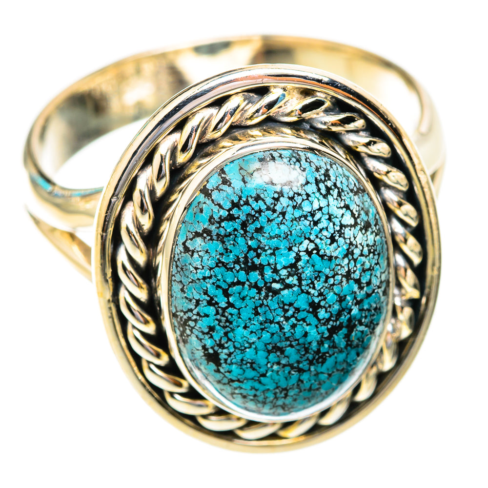 Tibetan Turquoise Rings handcrafted by Ana Silver Co - RING119018 - Photo 2