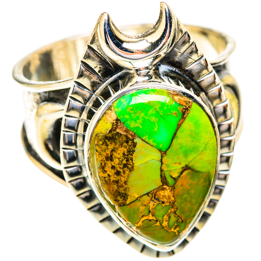 Green Copper Composite Turquoise Rings handcrafted by Ana Silver Co - RING119021 - Photo 2