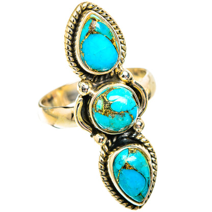 Green Copper Composite Turquoise Rings handcrafted by Ana Silver Co - RING119038 - Photo 2