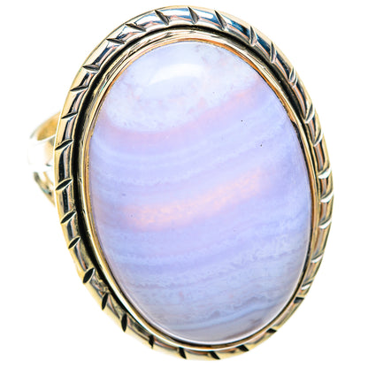 Blue Lace Agate Rings handcrafted by Ana Silver Co - RING119073 - Photo 2