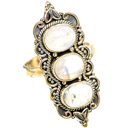 Rainbow Moonstone Rings handcrafted by Ana Silver Co - RING119074 - Photo 2