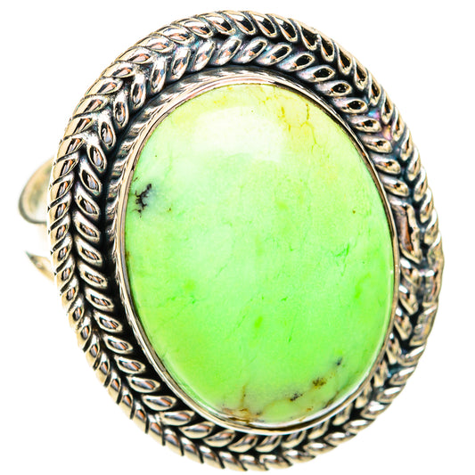 Lemon Chrysoprase Rings handcrafted by Ana Silver Co - RING119092 - Photo 2
