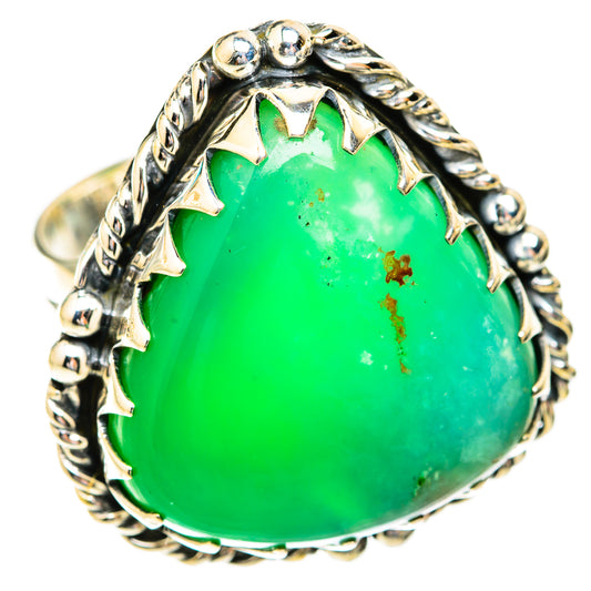 Chrysoprase Rings handcrafted by Ana Silver Co - RING119093 - Photo 2