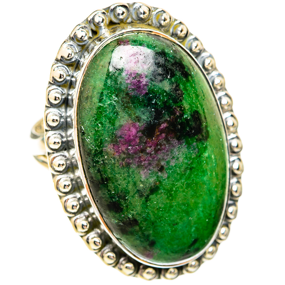 Ruby Zoisite Rings handcrafted by Ana Silver Co - RING119096 - Photo 2