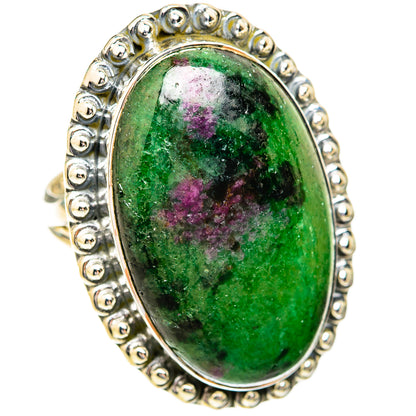 Ruby Zoisite Rings handcrafted by Ana Silver Co - RING119096 - Photo 2
