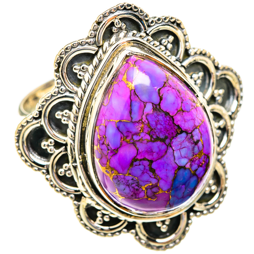 Purple Copper Composite Turquoise Rings handcrafted by Ana Silver Co - RING119102 - Photo 2