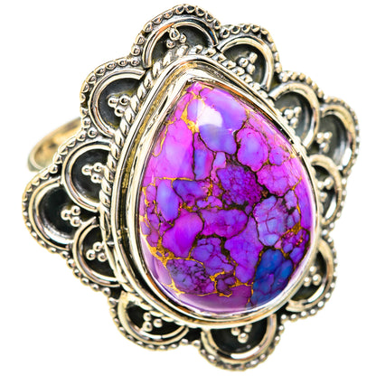 Purple Copper Composite Turquoise Rings handcrafted by Ana Silver Co - RING119102 - Photo 2