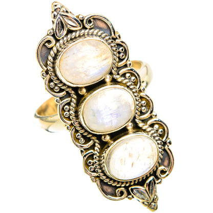 Rainbow Moonstone Rings handcrafted by Ana Silver Co - RING119106 - Photo 2