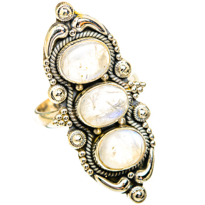 Rainbow Moonstone Rings handcrafted by Ana Silver Co - RING119107 - Photo 2
