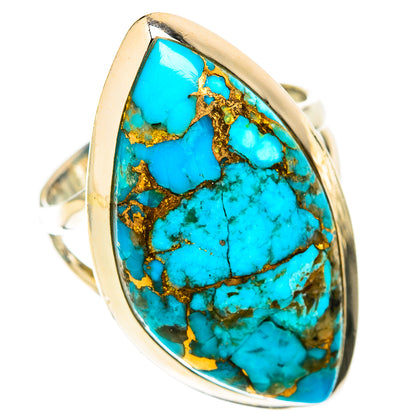 Blue Copper Composite Turquoise Rings handcrafted by Ana Silver Co - RING119120 - Photo 2