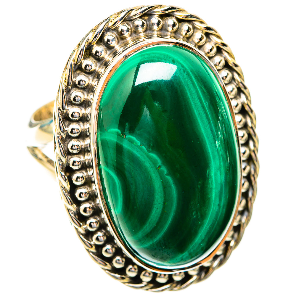 Malachite Rings handcrafted by Ana Silver Co - RING119124 - Photo 2