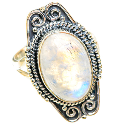Rainbow Moonstone Rings handcrafted by Ana Silver Co - RING119137 - Photo 2