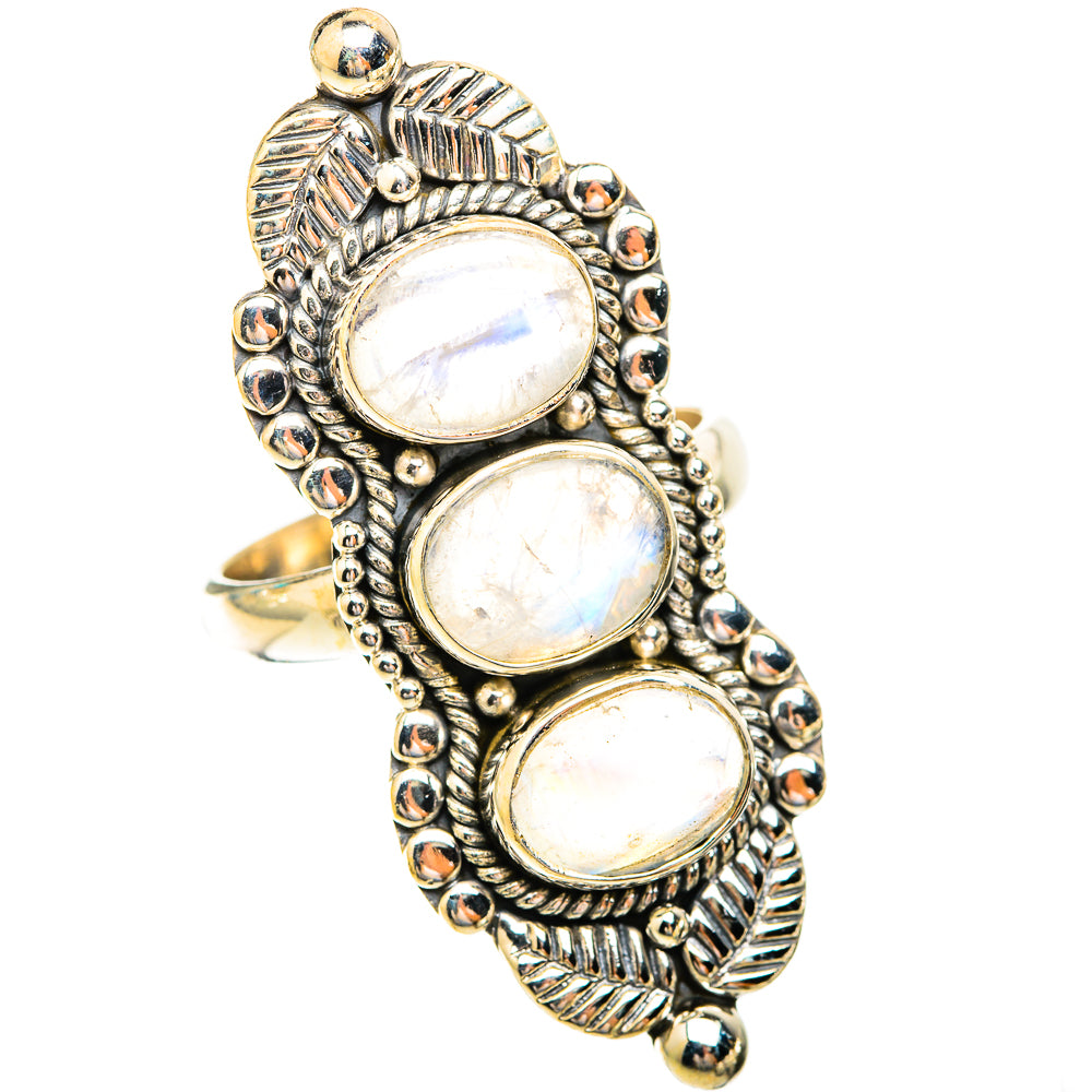 Rainbow Moonstone Rings handcrafted by Ana Silver Co - RING119139 - Photo 2