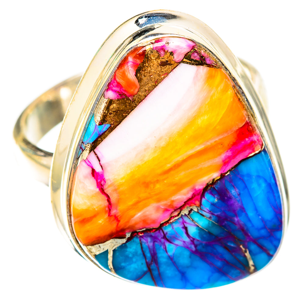 Kingman Pink Dahlia Turquoise Rings handcrafted by Ana Silver Co - RING119142 - Photo 2
