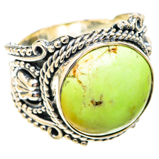 Lemon Chrysoprase Rings handcrafted by Ana Silver Co - RING119145 - Photo 2
