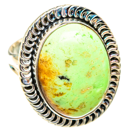 Lemon Chrysoprase Rings handcrafted by Ana Silver Co - RING119153 - Photo 2