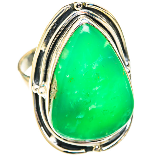 Chrysoprase Rings handcrafted by Ana Silver Co - RING119155 - Photo 2