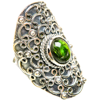 Green Tourmaline Rings handcrafted by Ana Silver Co - RING119156 - Photo 2