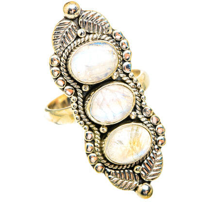 Rainbow Moonstone Rings handcrafted by Ana Silver Co - RING119169 - Photo 2