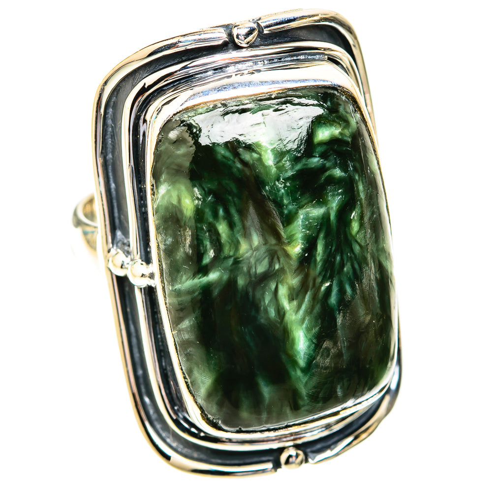 Seraphinite Rings handcrafted by Ana Silver Co - RING119183 - Photo 2