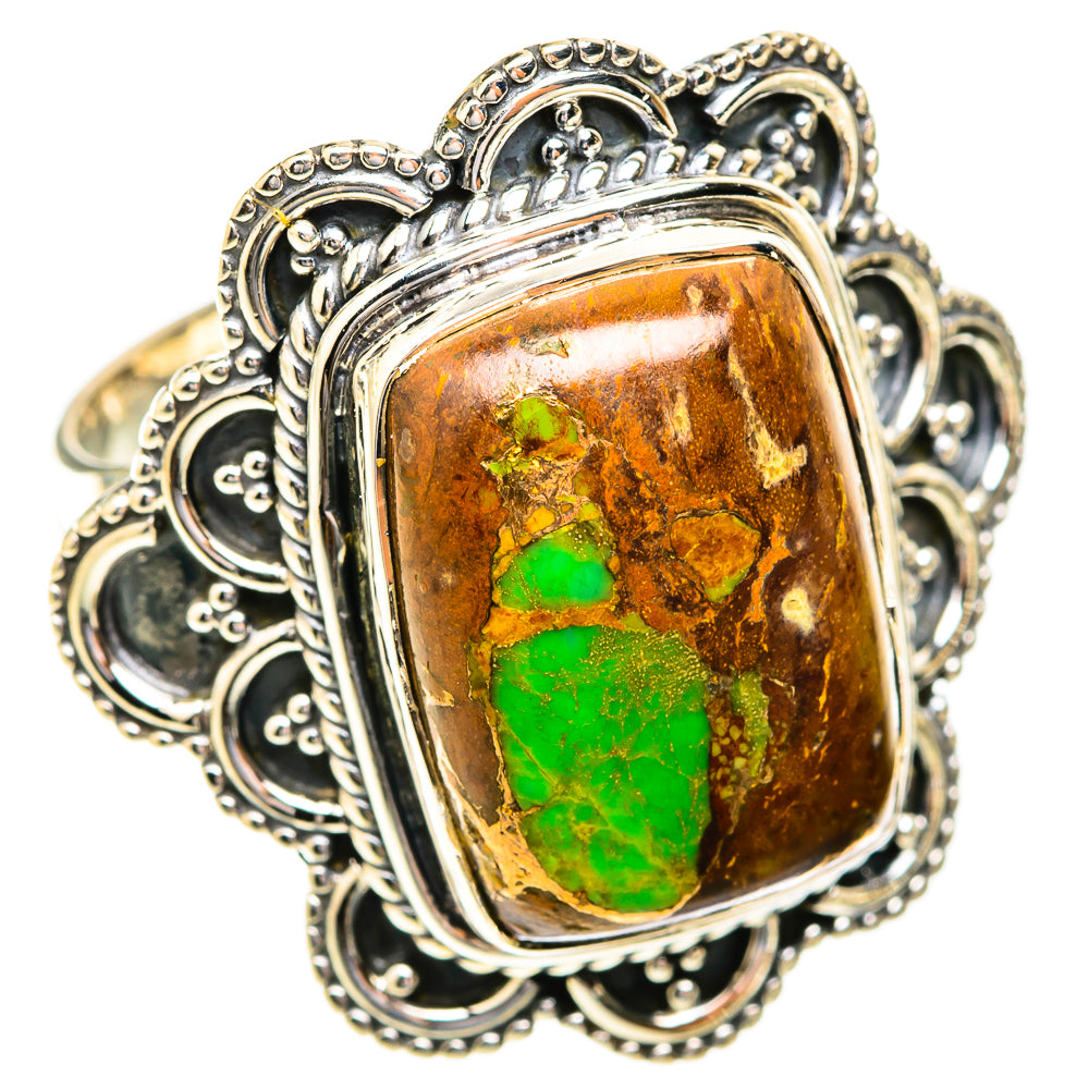Green Copper Composite Turquoise Rings handcrafted by Ana Silver Co - RING119184 - Photo 2