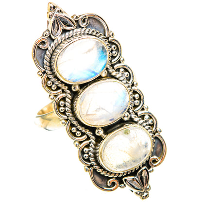 Rainbow Moonstone Rings handcrafted by Ana Silver Co - RING119191 - Photo 2