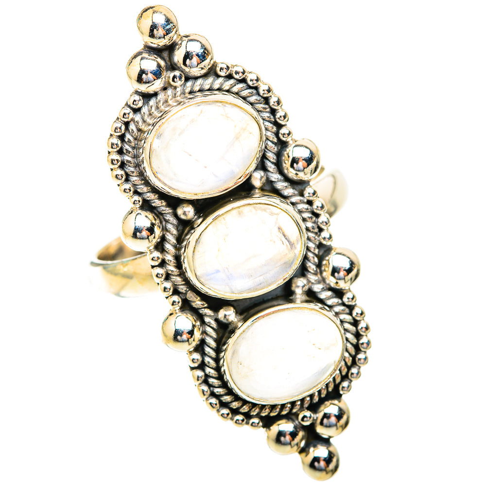 Rainbow Moonstone Rings handcrafted by Ana Silver Co - RING119192 - Photo 2