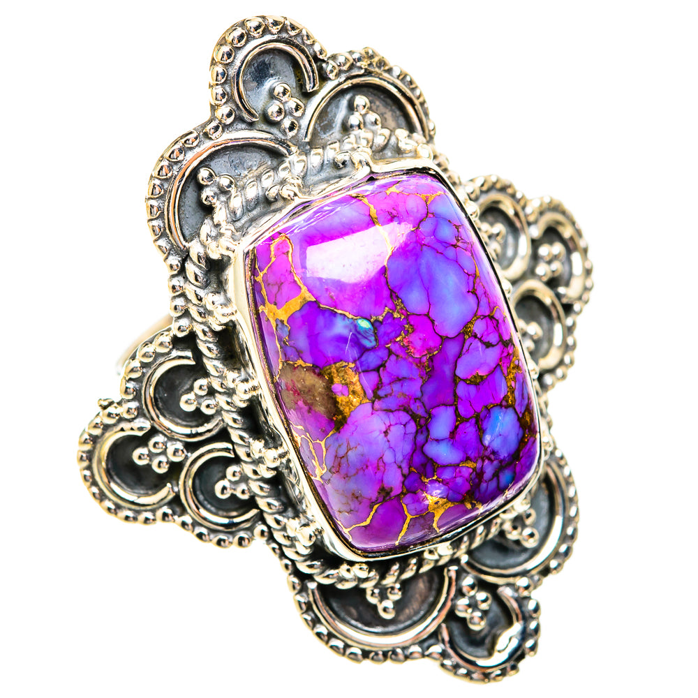 Purple Copper Composite Turquoise Rings handcrafted by Ana Silver Co - RING119202 - Photo 2