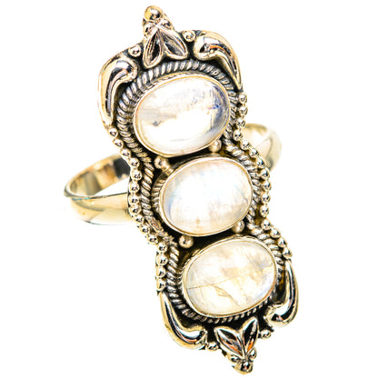 Rainbow Moonstone Rings handcrafted by Ana Silver Co - RING119205 - Photo 2