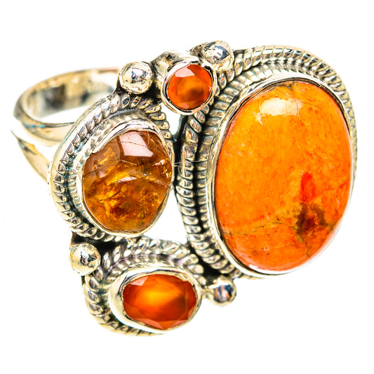Sponge Coral, Carnelian Rings handcrafted by Ana Silver Co - RING119223 - Photo 2