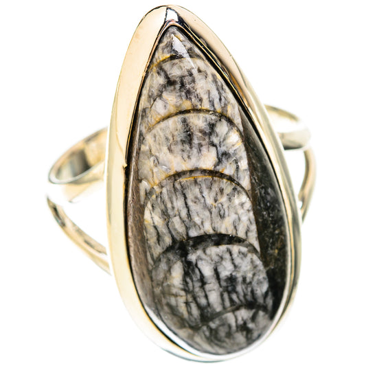 Orthoceras Fossil Rings handcrafted by Ana Silver Co - RING119229 - Photo 2