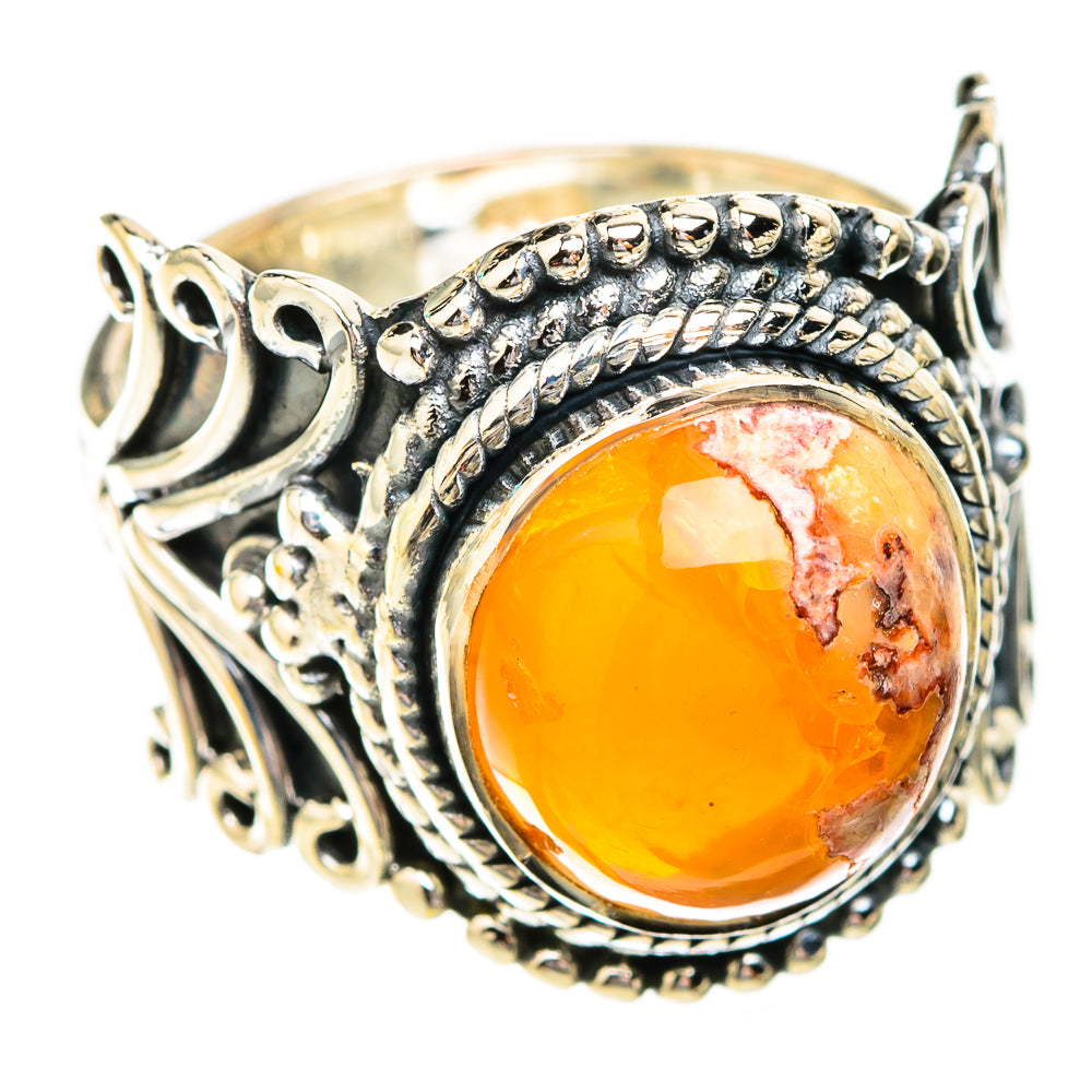 Mexican Fire Opal Rings handcrafted by Ana Silver Co - RING119237 - Photo 2