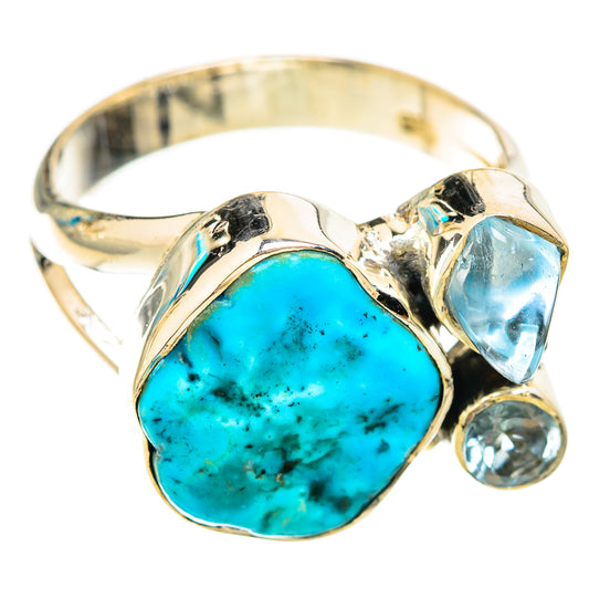 Turquoise, Blue Topaz Rings handcrafted by Ana Silver Co - RING119240 - Photo 2
