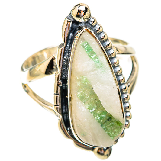 Green Tourmaline In Quartz Rings handcrafted by Ana Silver Co - RING119246 - Photo 2